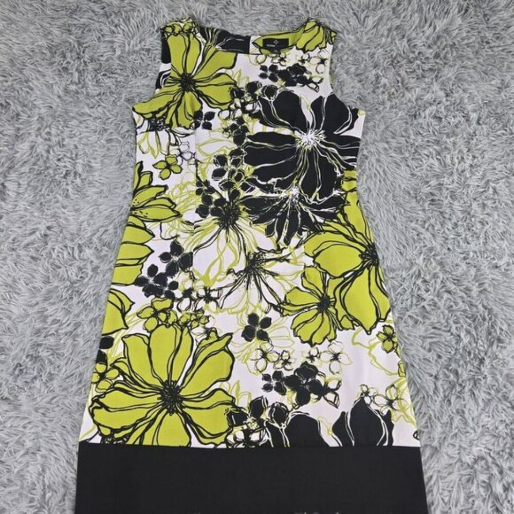 Ronni Nicole 47791 Womens 10 Multicolor‎ Floral Sleeveless Midi Sheath Dress